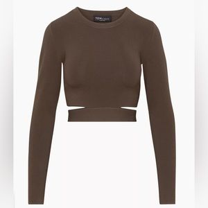 Brown cut out crop top